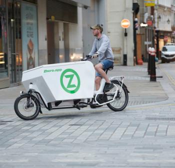 Zhero Cargo Bike in motion - Zero Emissions Network