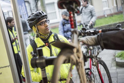 Man in Hi vis with Bike