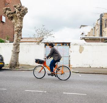 Cycling orange bike