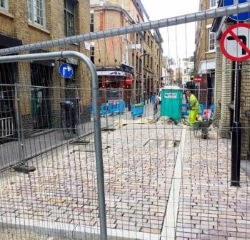 Rivington St with works going on 