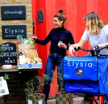 Founder with bike and organic food